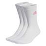Unisex Cushioned Crew Socks 3 Pairs, White, A701_ONE, thumbnail image number 3