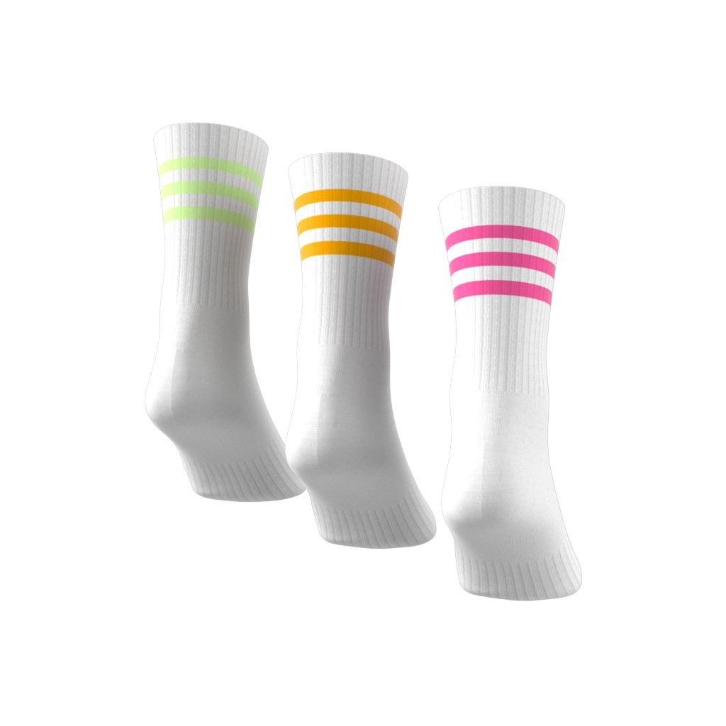 Unisex 3-Stripes Cushioned Crew Socks 3 Pairs, Multicolour, A701_ONE, large image number 5