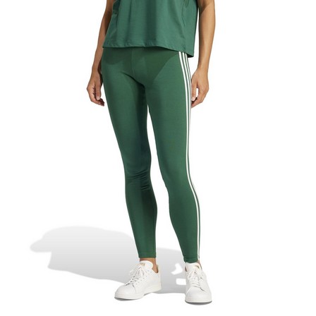 Women 3-Stripes Leggings, Green, A701_ONE, large image number 0