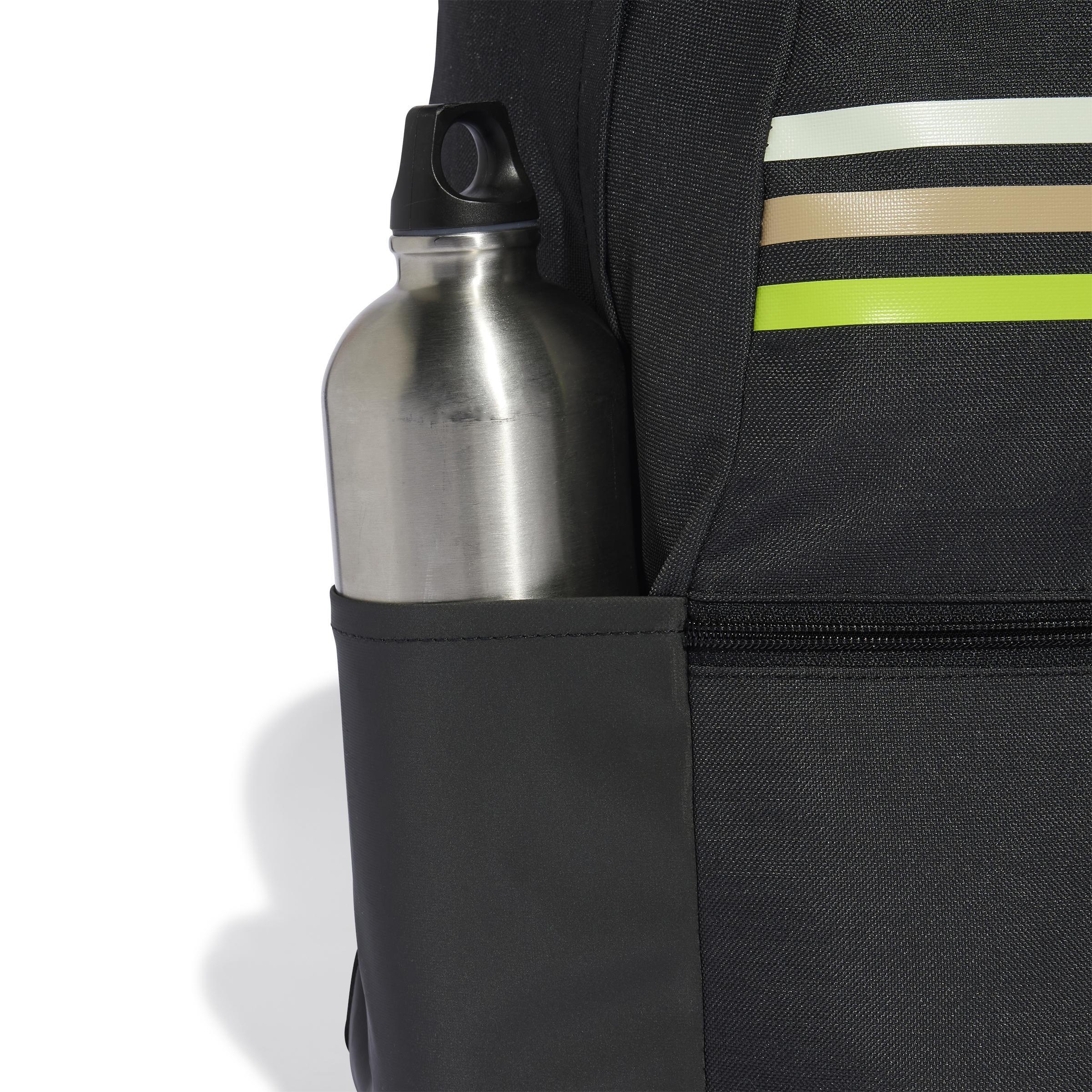 Unisex Classic 3-Stripes Backpack, Black, , large image number 4