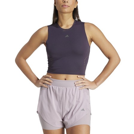 Women Hiit Crop Heat.Rdy Tank Top, Purple, A701_ONE, large image number 2