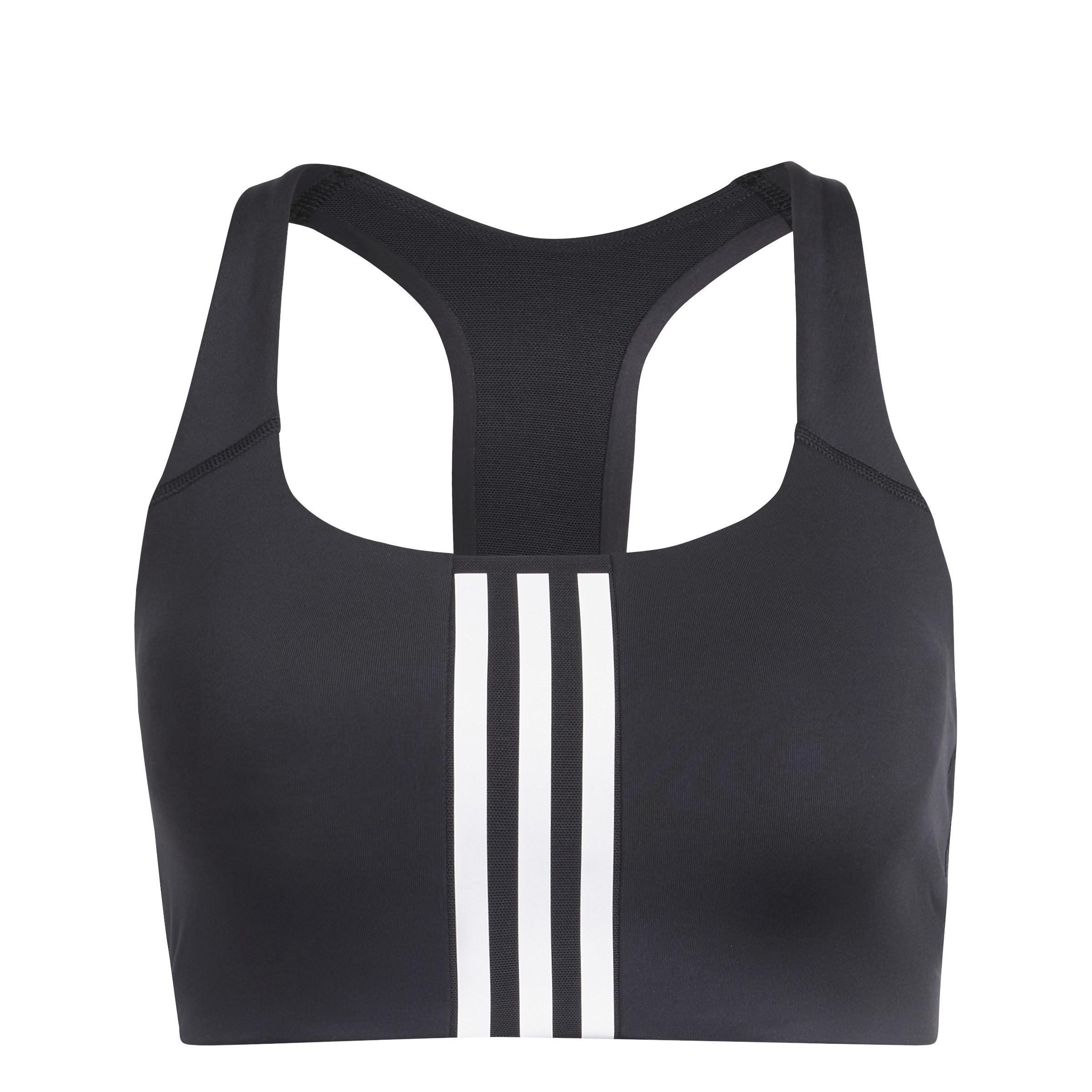 Powerimpact Training Medium-Support 3-Stripes Bra, Black, A701_ONE, large image number 0