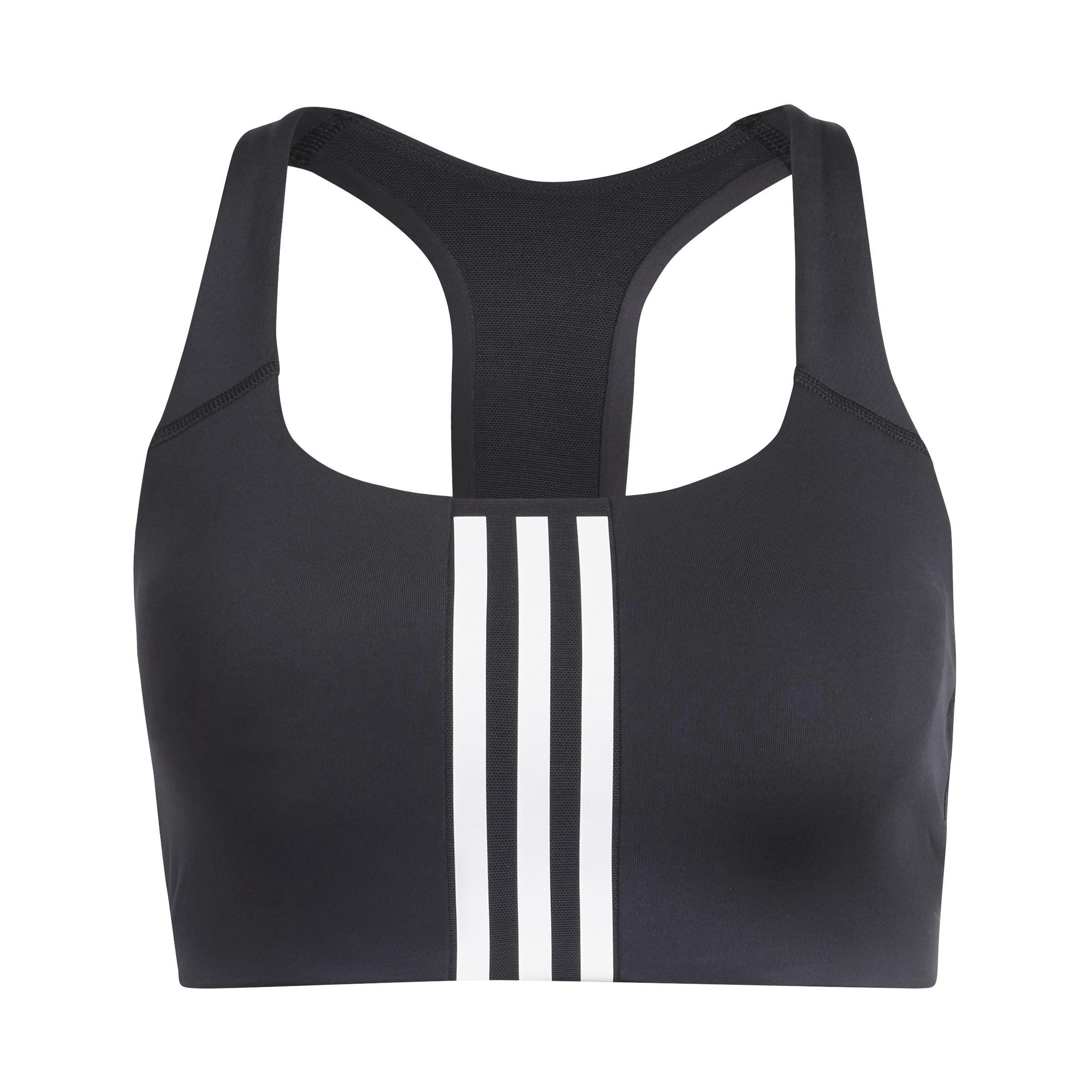 Powerimpact Training Medium-Support 3-Stripes Bra, Black, , large image number 2
