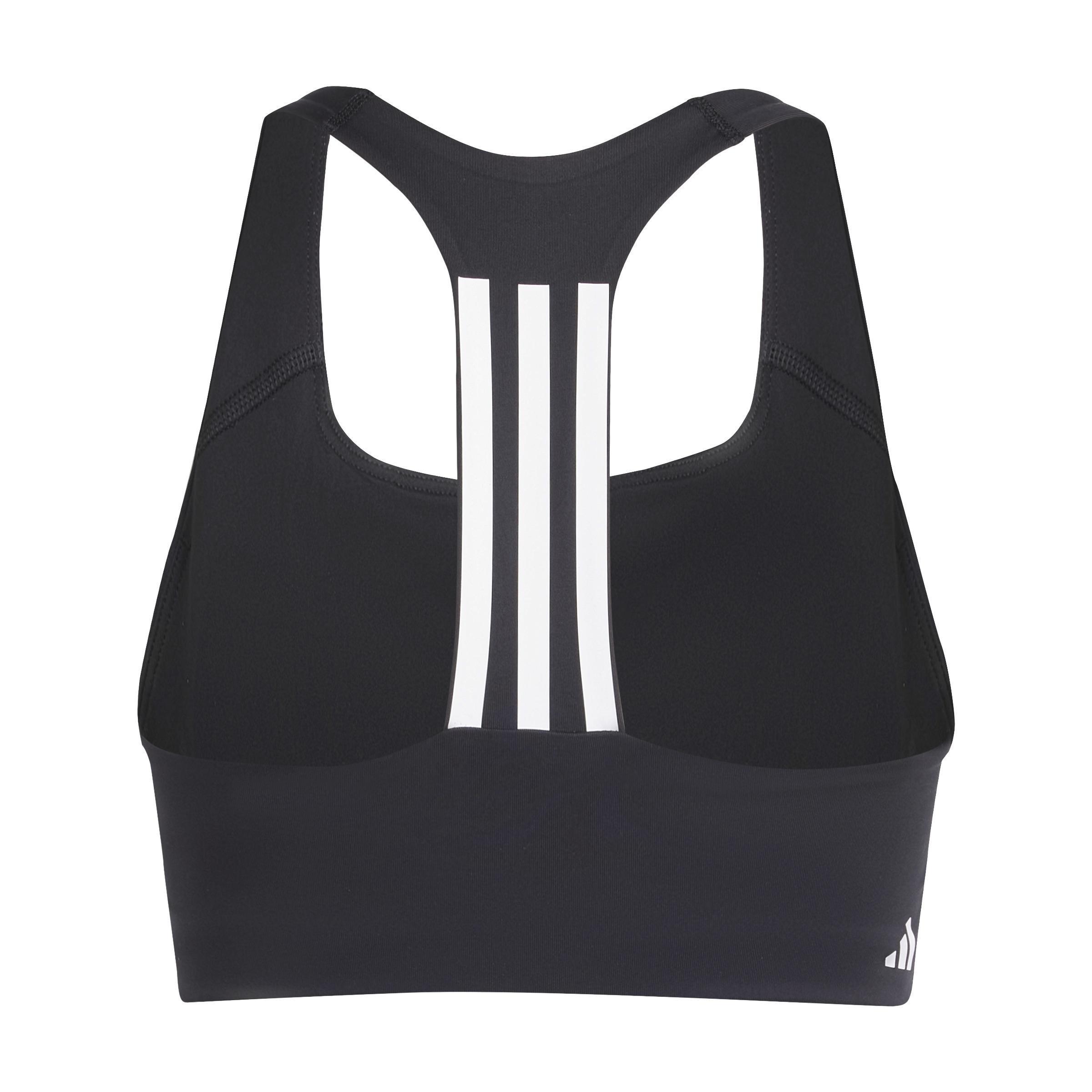 Powerimpact Training Medium-Support 3-Stripes Bra, Black, A701_ONE, large image number 4