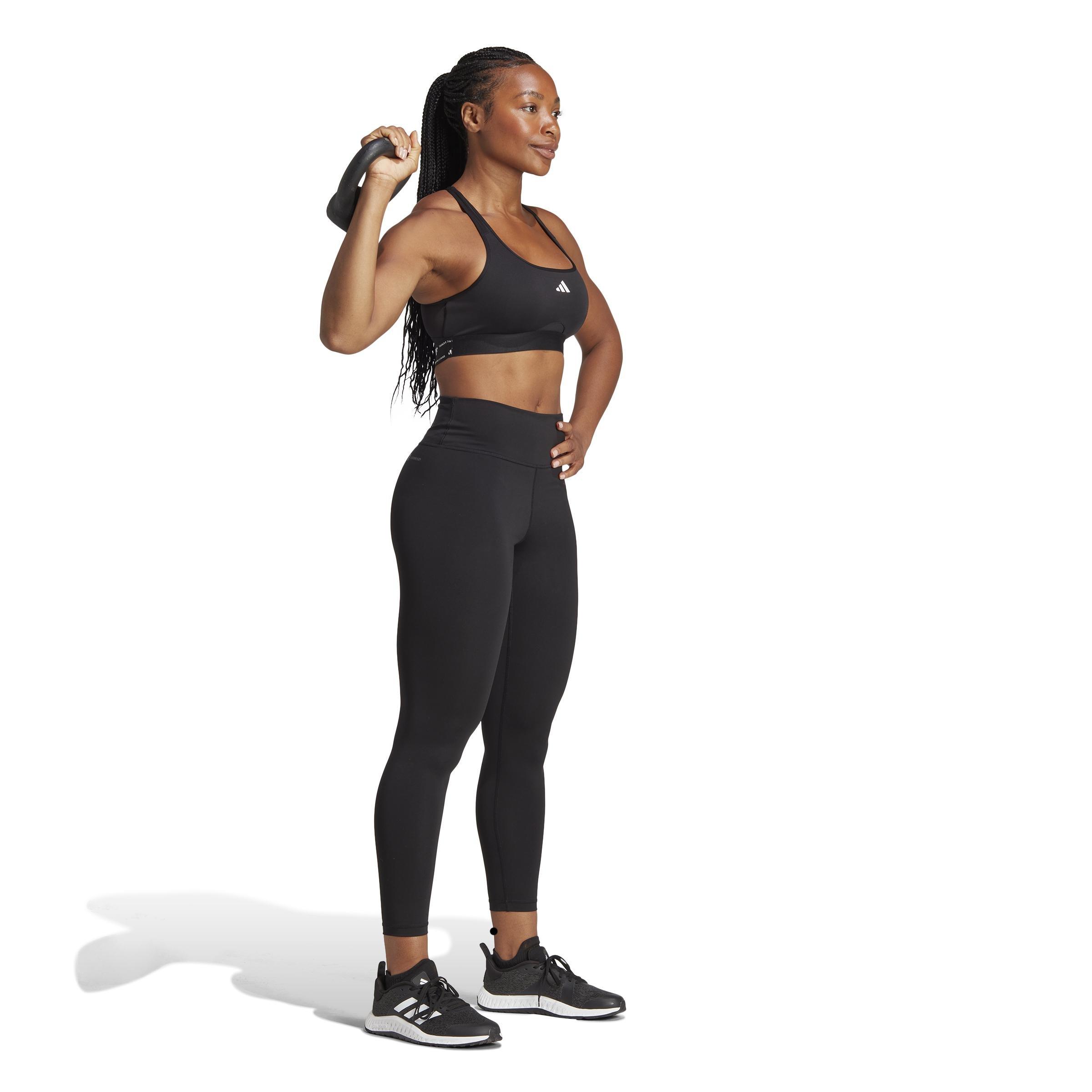 adidas Training mesh panel leggings in black