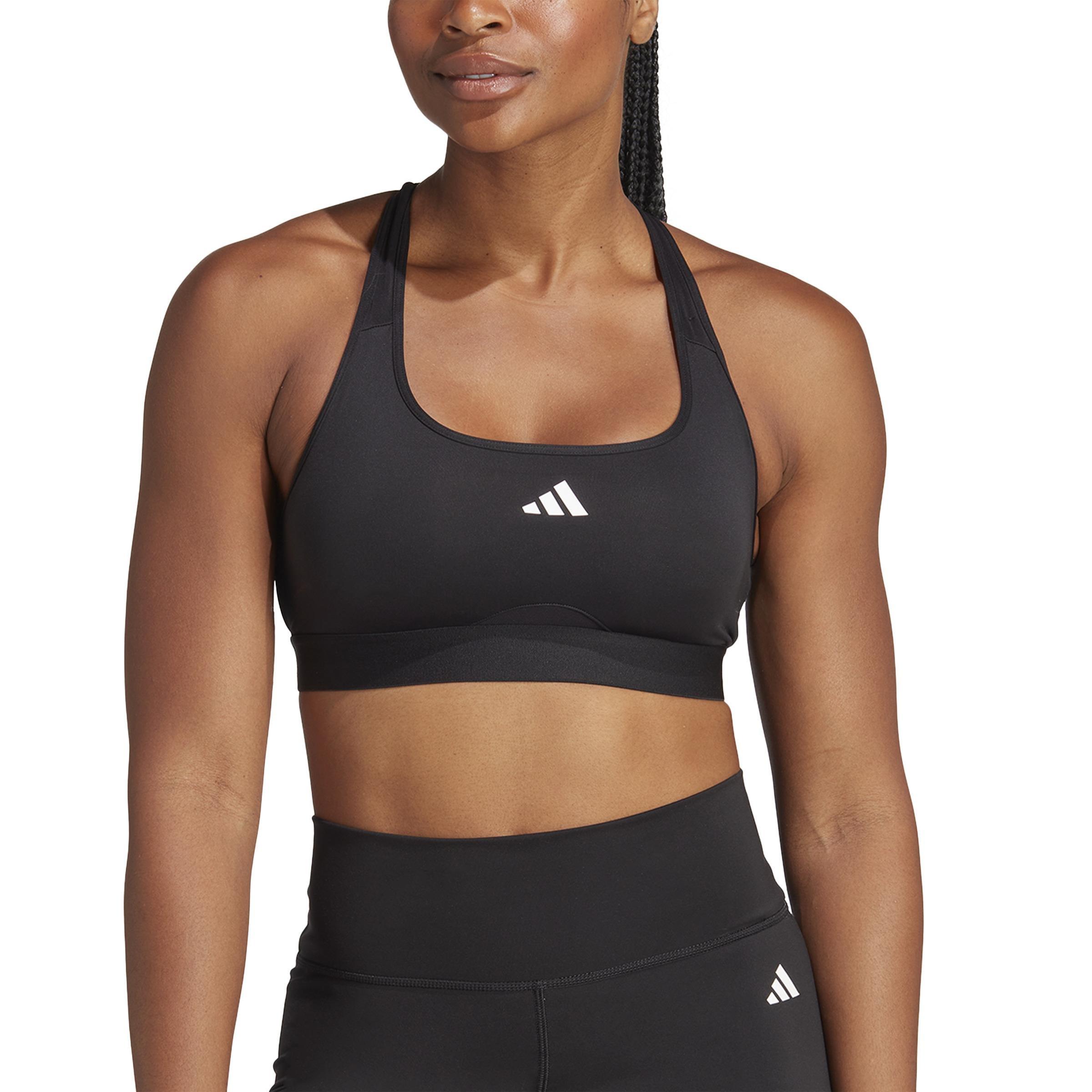 Women Powerreact Training Medium-Support Bra, Black, A701_ONE, large image number 3