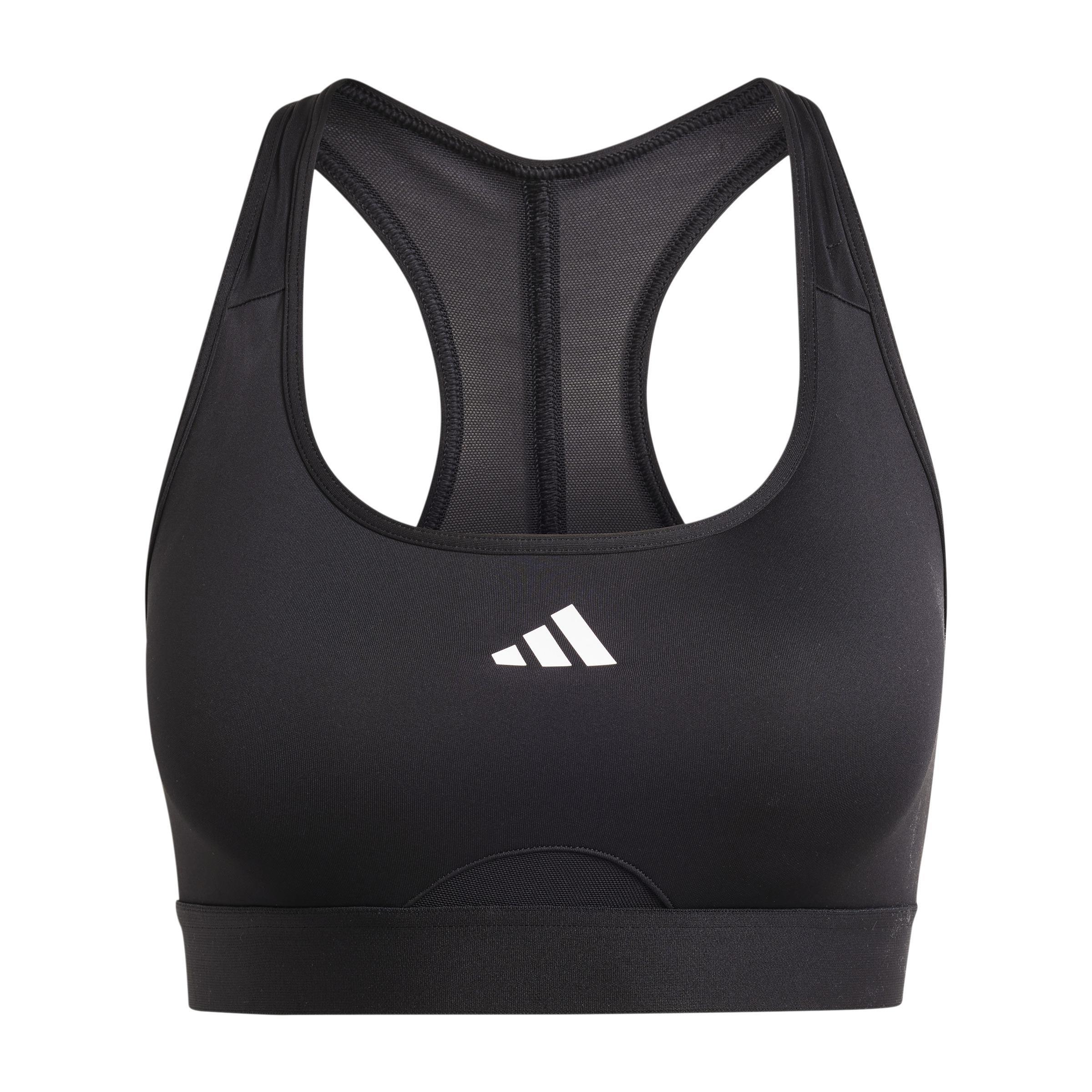 Women Powerreact Training Medium-Support Bra, Black, A701_ONE, large image number 4