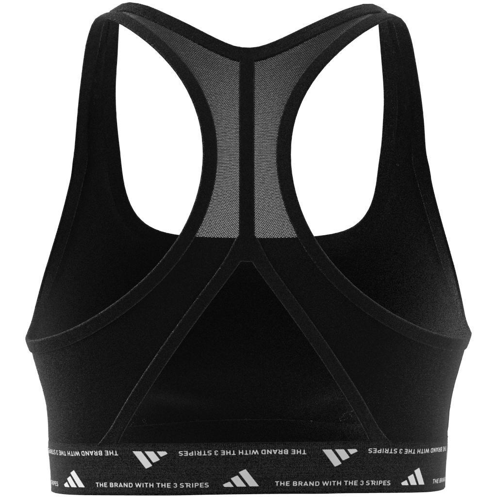 Women Powerreact Training Medium-Support Bra, Black, A701_ONE, large image number 9