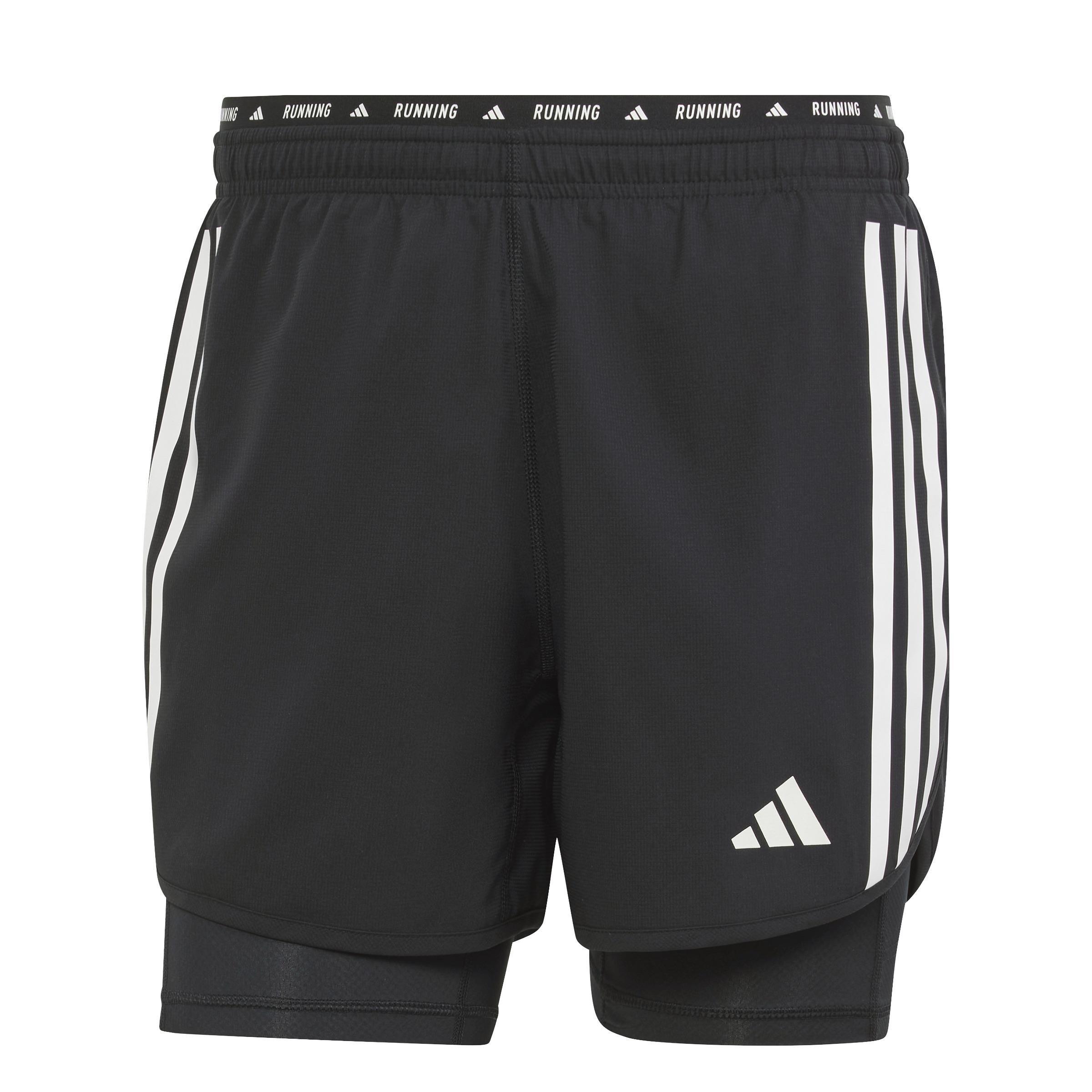 Own the Run 3-Stripes 2-in-1 Shorts, Black, , large image number 0
