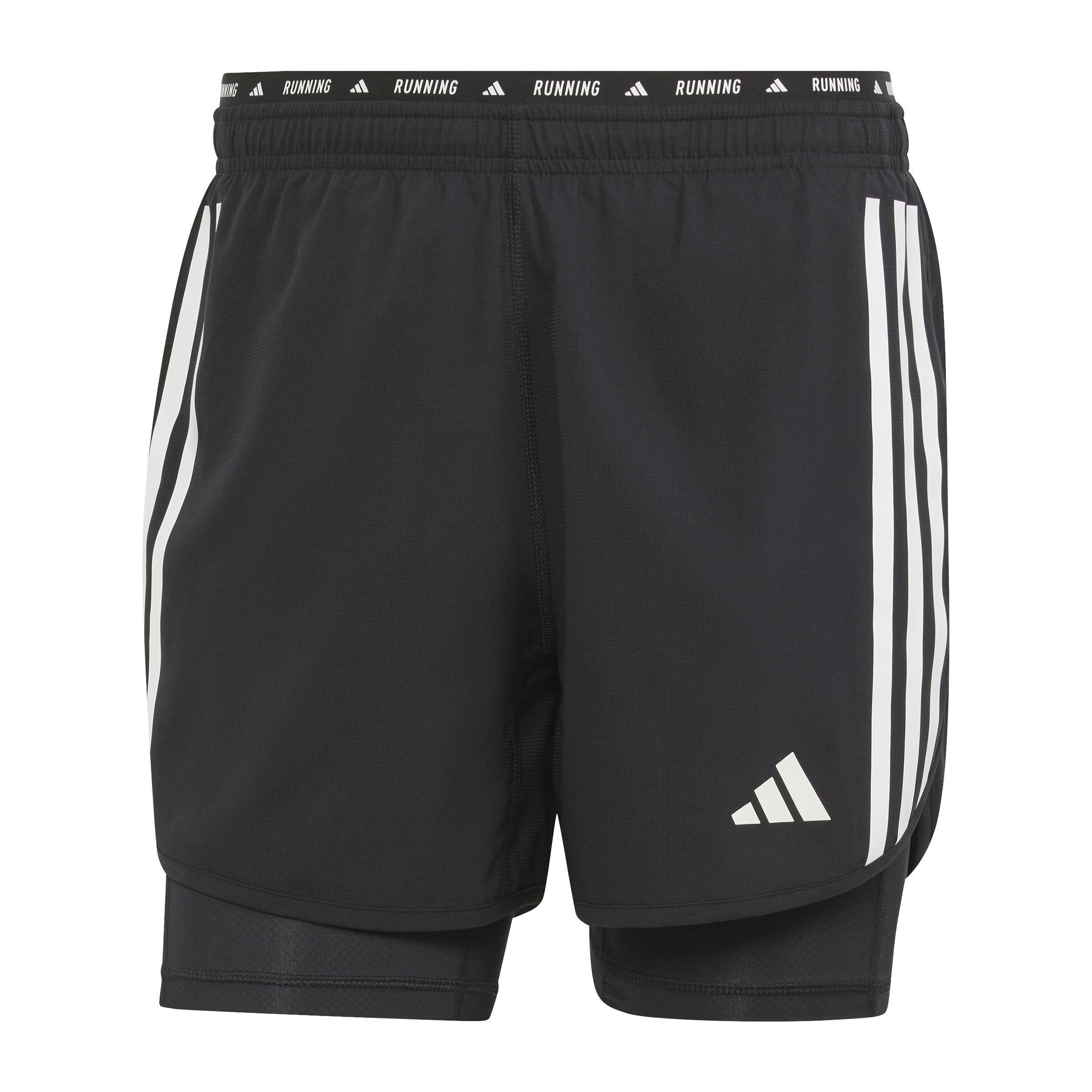 Men Own The Run 3-Stripes 2-In-1 Shorts, Black, A701_ONE, large image number 1