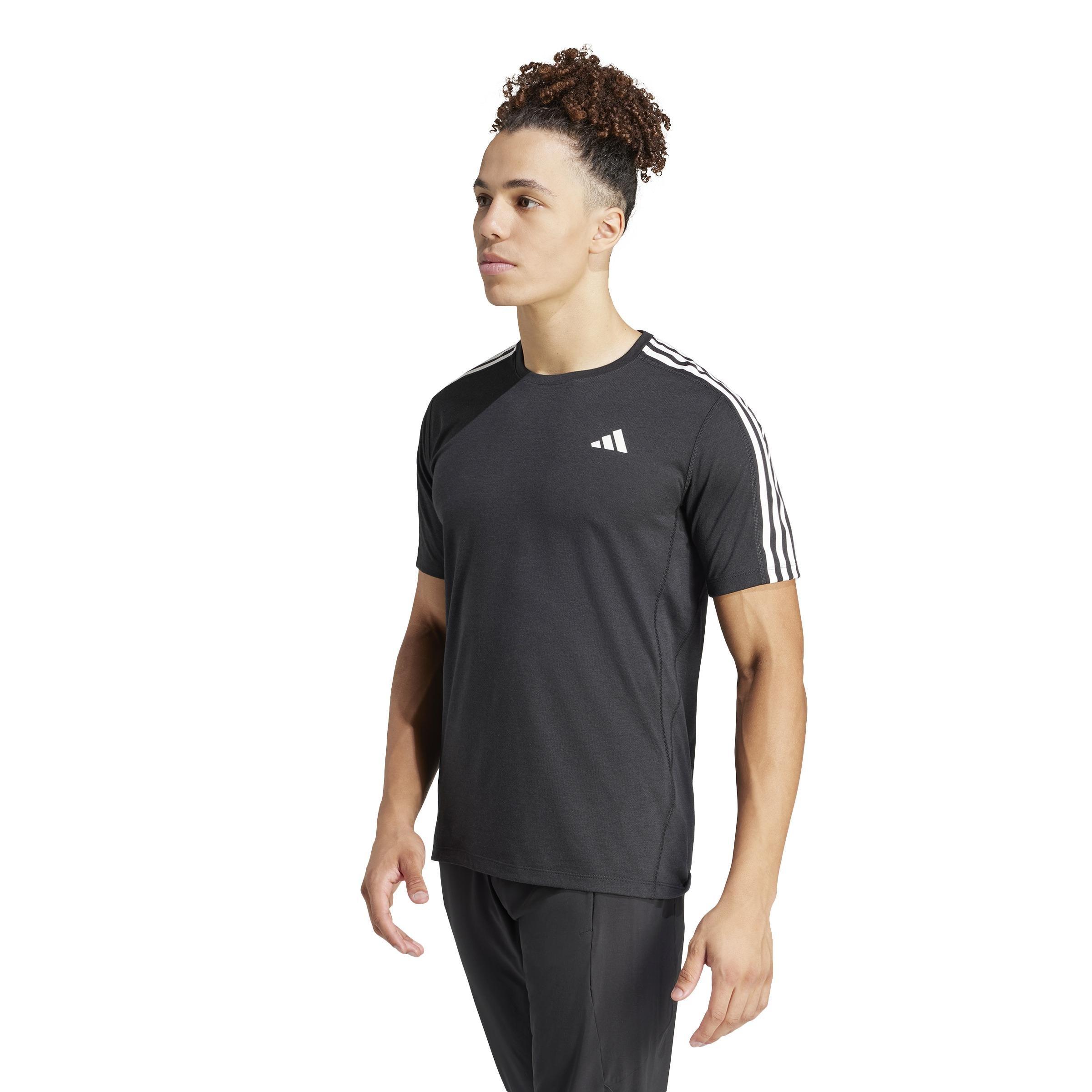 Own The Run 3-Stripes T-Shirt, Black, A701_ONE, large image number 0