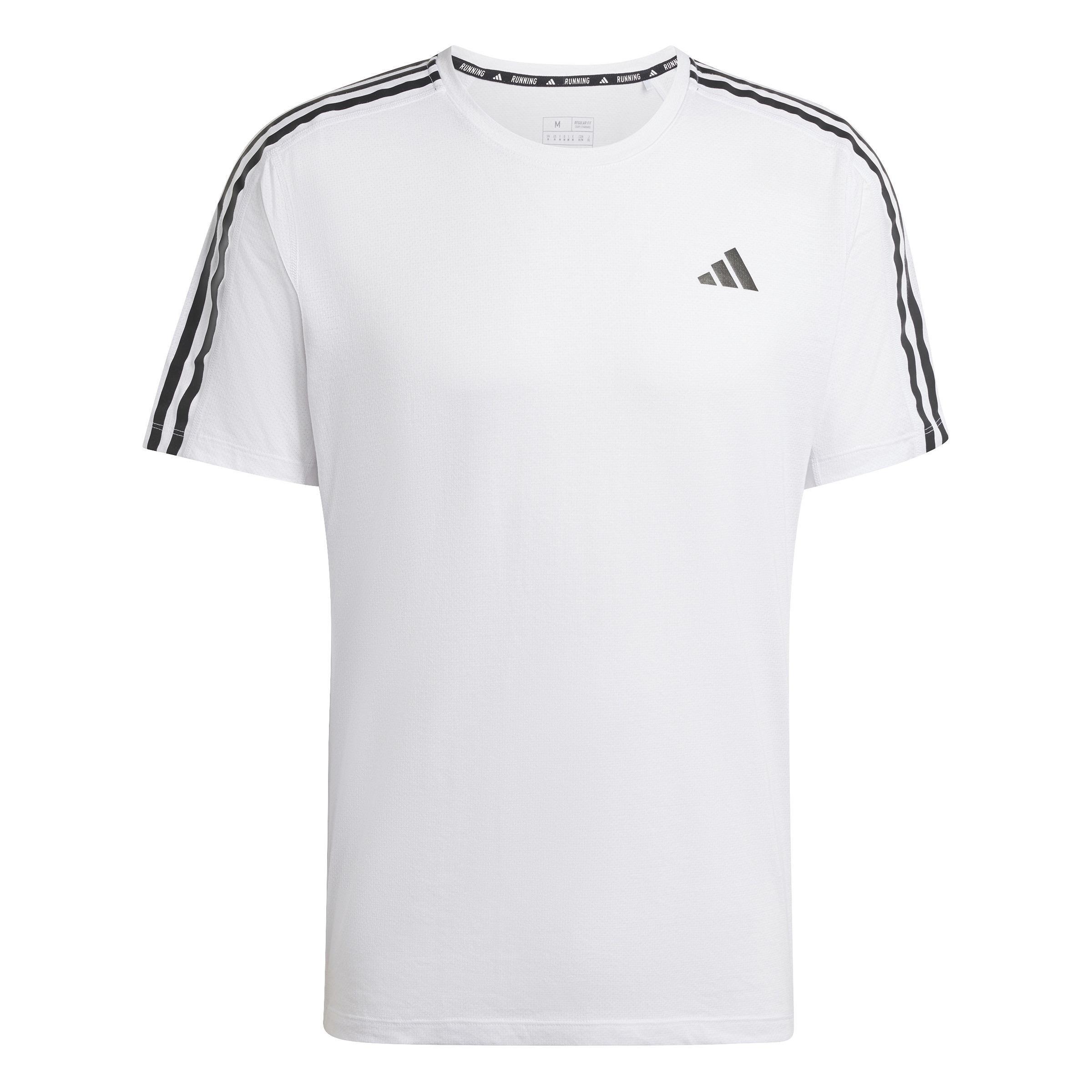 Men Own The Run 3-Stripes T-Shirt, White, A701_ONE, large image number 1