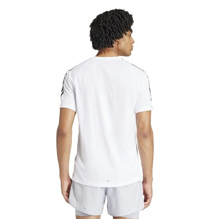 Men Own The Run 3-Stripes T-Shirt, White, A701_ONE, large image number 3