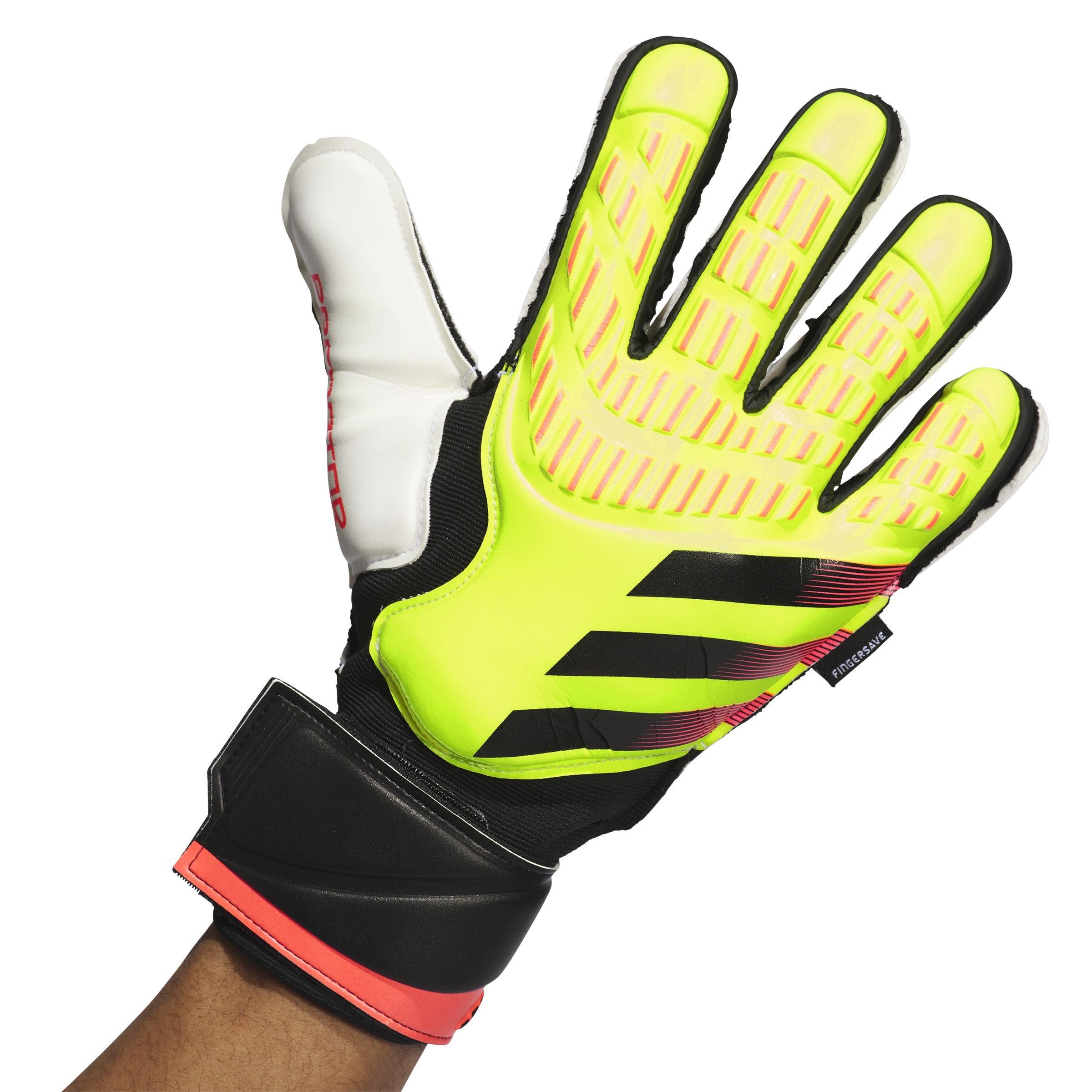 Unisex Predator Match Fingersave Goalkeeper Gloves, Yellow, A701_ONE, large image number 0