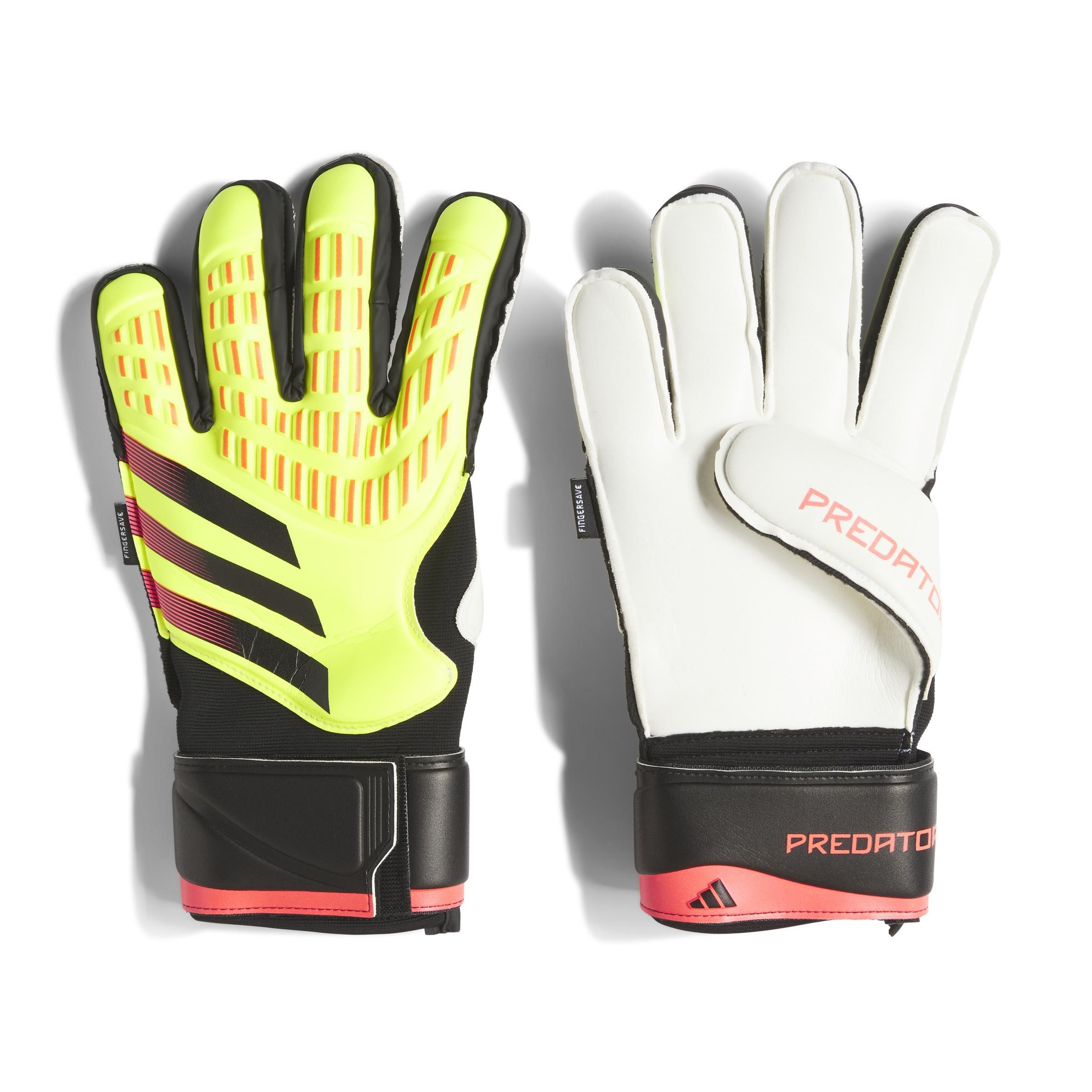 Unisex Predator Match Fingersave Goalkeeper Gloves, Yellow, A701_ONE, large image number 1