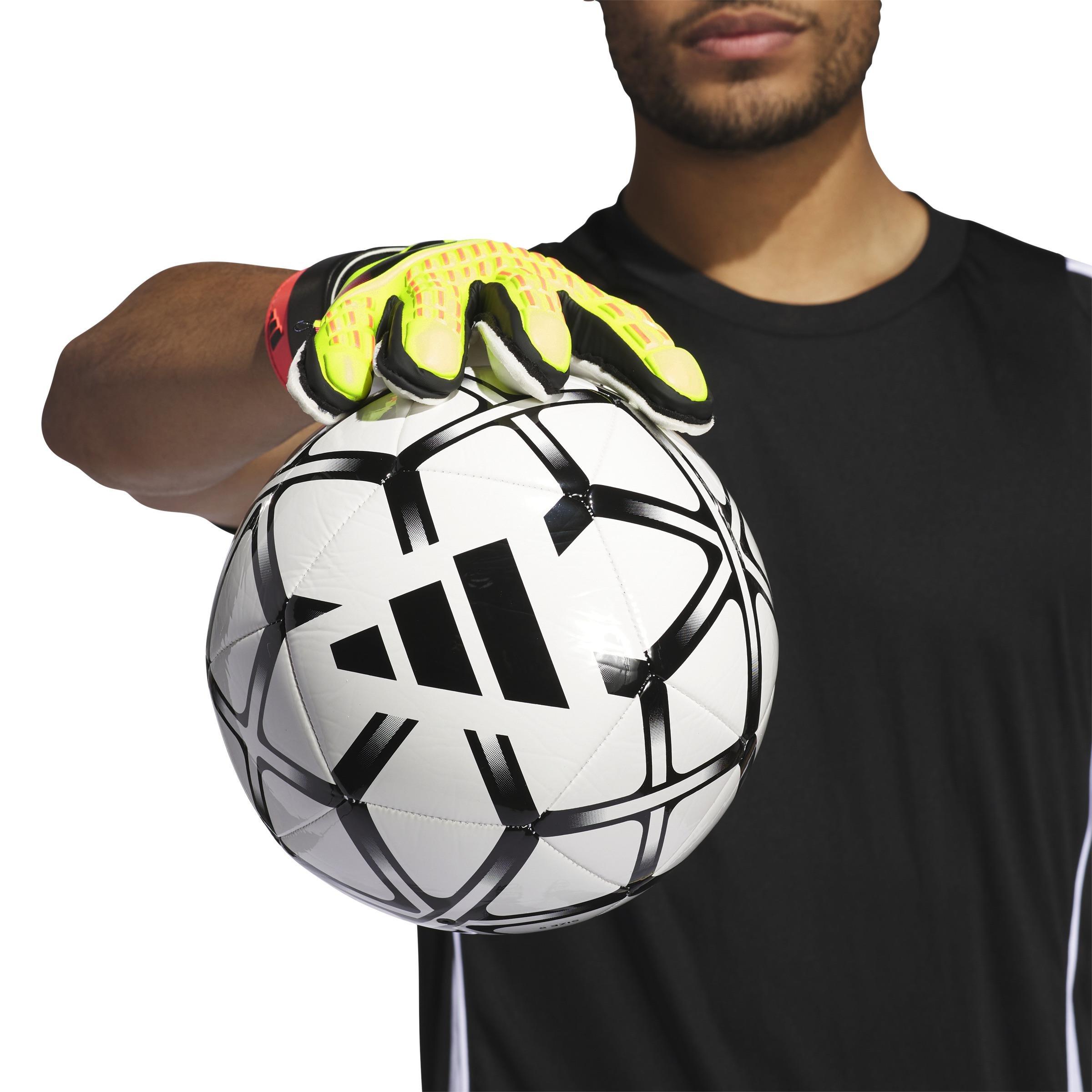 Unisex Predator Match Fingersave Goalkeeper Gloves, Yellow, A701_ONE, large image number 2