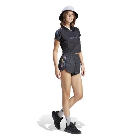 Women Tiro Cut 3-Stripes Summer Shorts, Black, A701_ONE, large image number 0