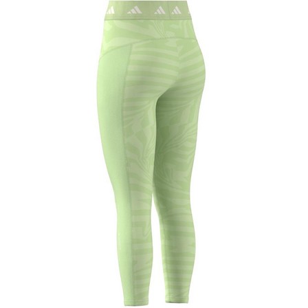 Women Techfit Printed 7/8 Leggings, Green, A701_ONE, large image number 3