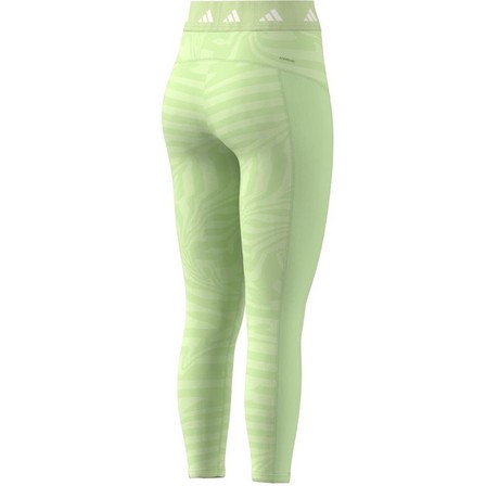 Women Techfit Printed 7/8 Leggings, Green, A701_ONE, large image number 8