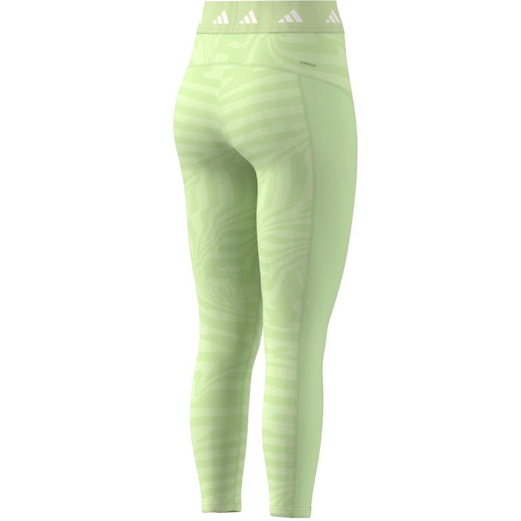 Women Techfit Printed 7/8 Leggings, Green, A701_ONE, large image number 10