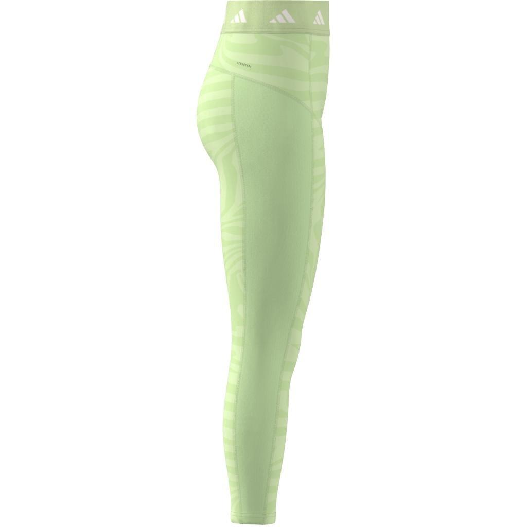 Women Techfit Printed 7/8 Leggings, Green, A701_ONE, large image number 11