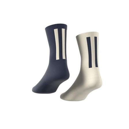 Unisex Trefoil Premium Crew Socks 2 Pairs, White, A701_ONE, large image number 0