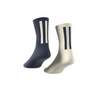 Unisex Trefoil Premium Crew Socks 2 Pairs, White, A701_ONE, thumbnail image number 0