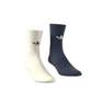 Unisex Trefoil Premium Crew Socks 2 Pairs, White, A701_ONE, thumbnail image number 2