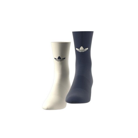 Unisex Trefoil Premium Crew Socks 2 Pairs, White, A701_ONE, large image number 5