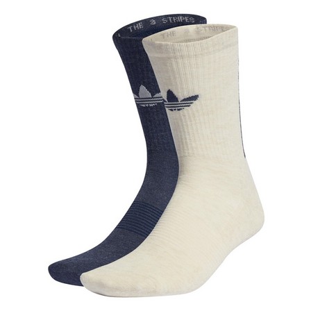 Unisex Trefoil Premium Crew Socks 2 Pairs, White, A701_ONE, large image number 7