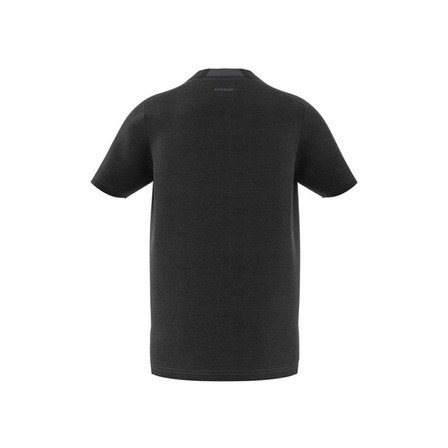 Kids Boys Training Aeroready Heather T-Shirt, Black, A701_ONE, large image number 6