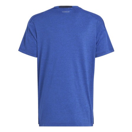 Kids Boys Training Aeroready Heather T-Shirt, Blue, A701_ONE, large image number 2