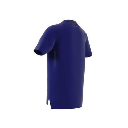 Kids Boys Training Aeroready Heather T-Shirt, Blue, A701_ONE, large image number 7