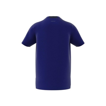 Kids Boys Training Aeroready Heather T-Shirt, Blue, A701_ONE, large image number 10