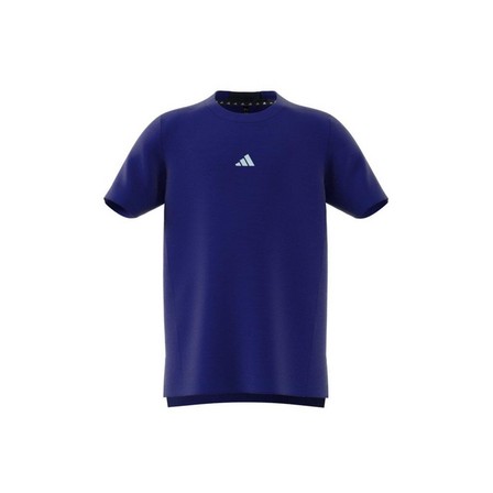 Kids Boys Training Aeroready Heather T-Shirt, Blue, A701_ONE, large image number 13