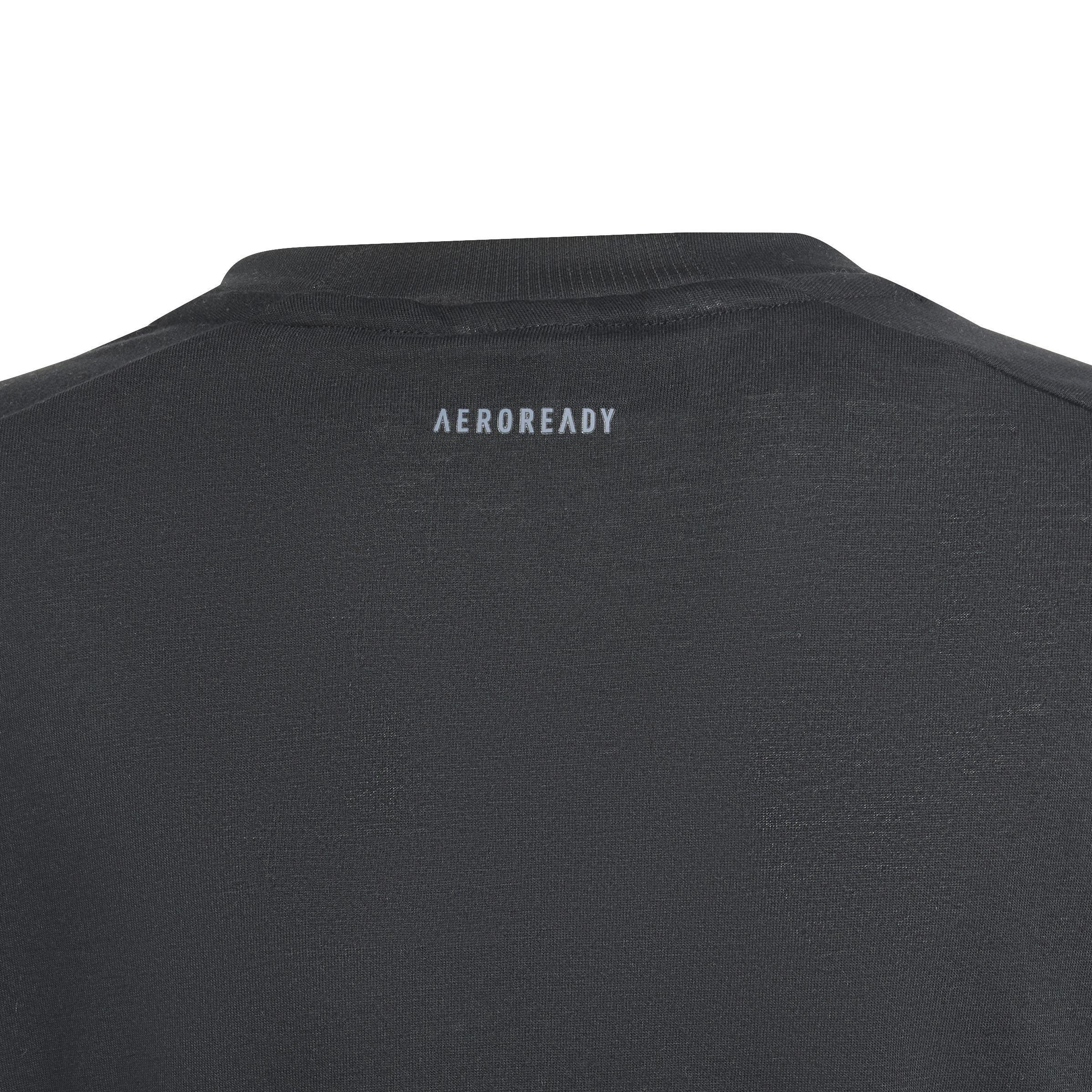 Kids Boys Training Aeroready T-Shirt, Black, A701_ONE, large image number 7