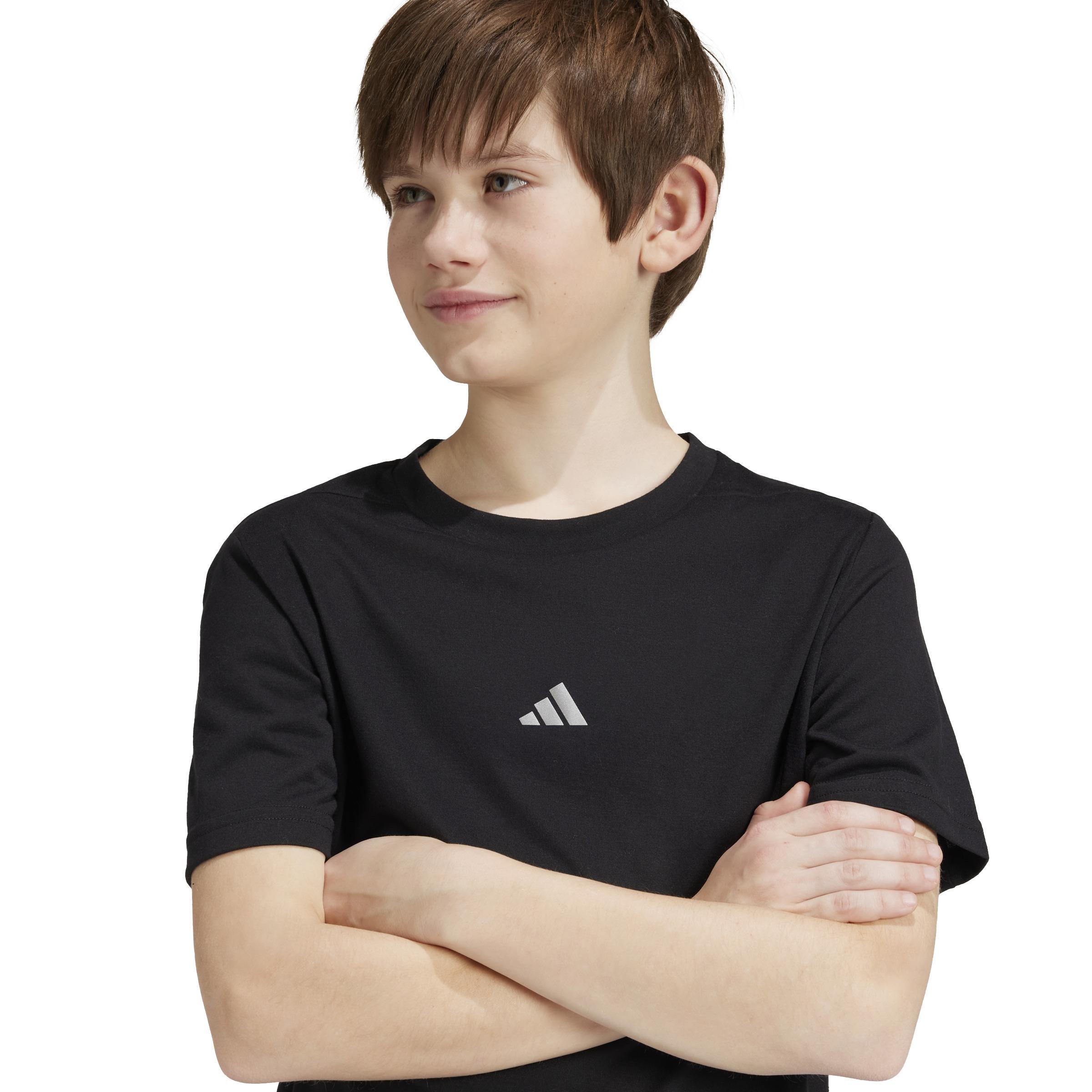 Kids Boys Training Aeroready T-Shirt, Black, A701_ONE, large image number 10