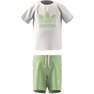 Kids Unisex Trefoil Shorts Tee Set, Green, A701_ONE, thumbnail image number 9