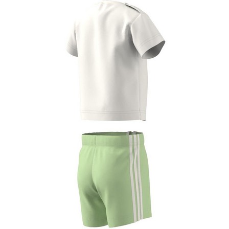 Kids Unisex Trefoil Shorts Tee Set, Green, A701_ONE, large image number 10
