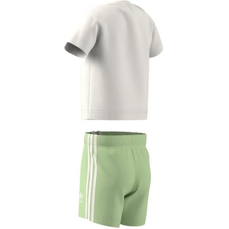 Kids Unisex Trefoil Shorts Tee Set, Green, A701_ONE, large image number 11