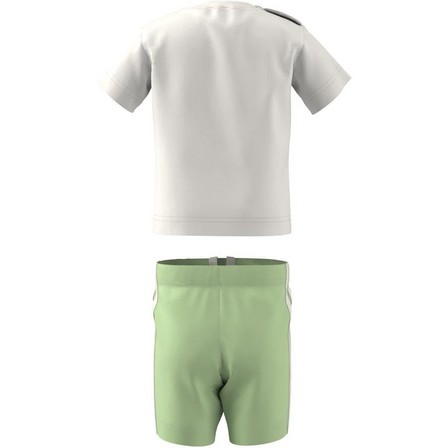 Kids Unisex Trefoil Shorts Tee Set, Green, A701_ONE, large image number 12