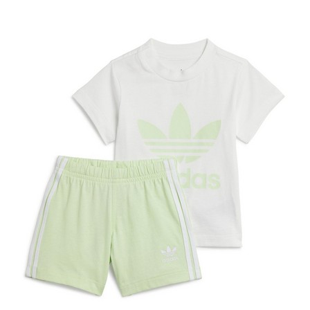 Kids Unisex Trefoil Shorts Tee Set, Green, A701_ONE, large image number 14