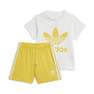 Kids Unisex Trefoil Shorts Tee Set, Gold, A701_ONE, thumbnail image number 2