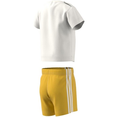 Kids Unisex Trefoil Shorts Tee Set, Gold, A701_ONE, large image number 8