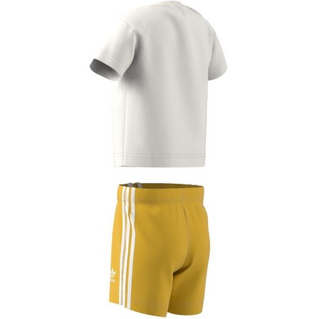 Kids Unisex Trefoil Shorts Tee Set, Gold, A701_ONE, large image number 10