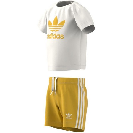 Kids Unisex Trefoil Shorts Tee Set, Gold, A701_ONE, large image number 11