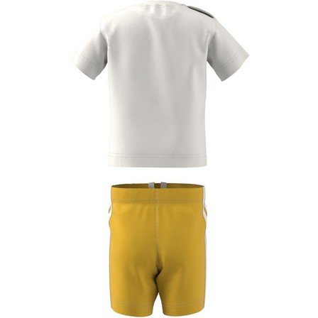 Kids Unisex Trefoil Shorts Tee Set, Gold, A701_ONE, large image number 12