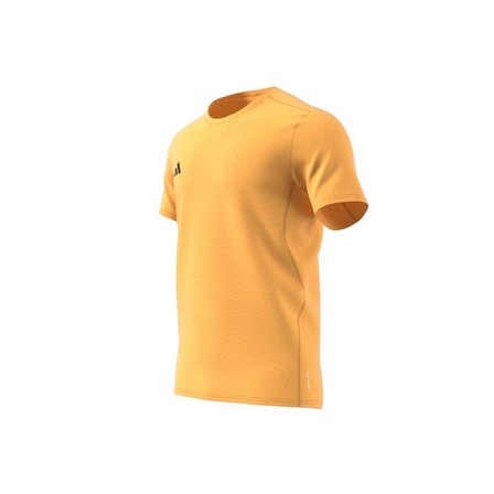 Men Adizero Essentials Running T-Shirt, Yellow, A701_ONE, large image number 7