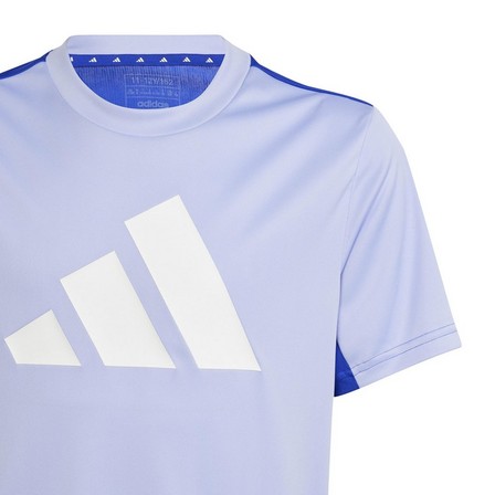 Kids Unisex Train Essentials Aeroready Logo T-Shirt, Blue, A701_ONE, large image number 5