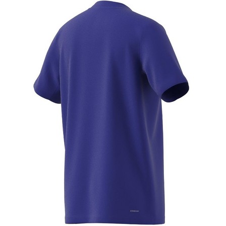 Kids Unisex Train Essentials Aeroready Logo T-Shirt, Blue, A701_ONE, large image number 7